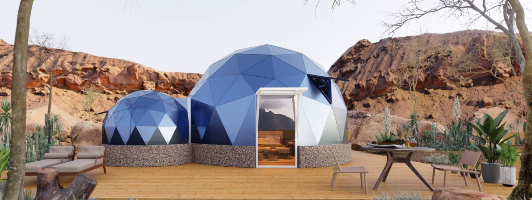 高台县球形智能光伏玻璃星空房